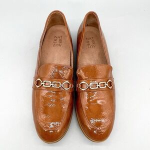 Naturalizer Womens 11M Mariana Loafers Shoes Brown Chain Link Slip On Comfort‎